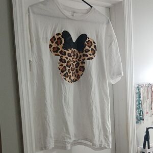 T-Shirt with Leopard Minnie Print Design